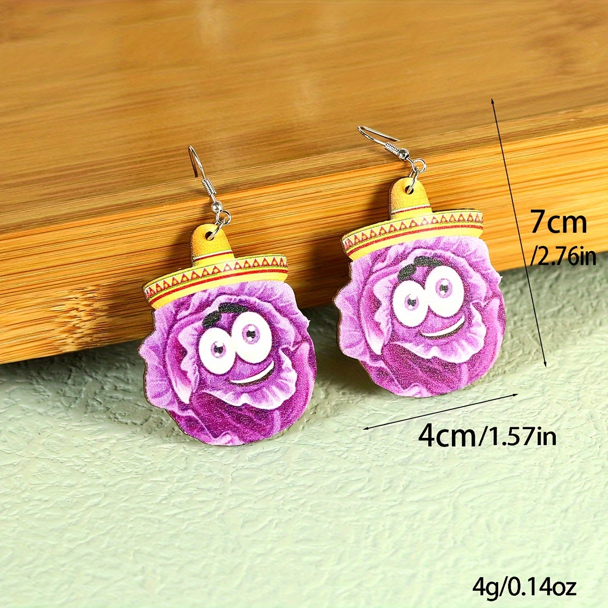 1 Pair Cartoon Style Cute Funny Corn Grape Wood Drop Earrings display picture 15