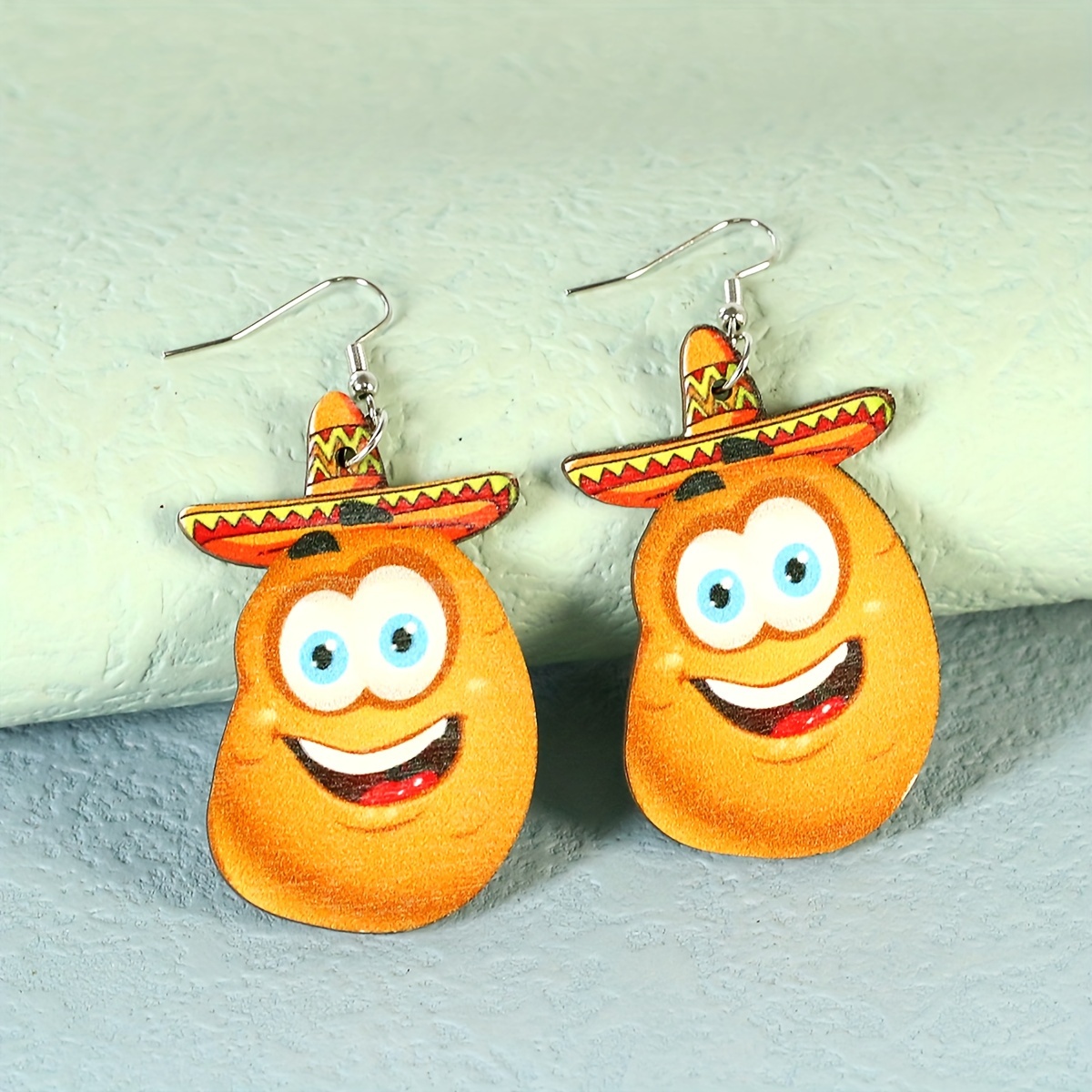 1 Pair Cartoon Style Cute Funny Corn Grape Wood Drop Earrings display picture 8