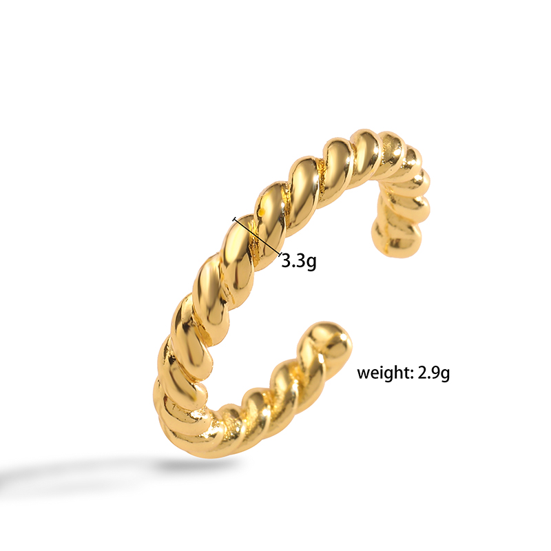 Vintage Style Simple Style Heart Shape Twist Copper 18k Gold Plated Zircon Rings In Bulk display picture 8