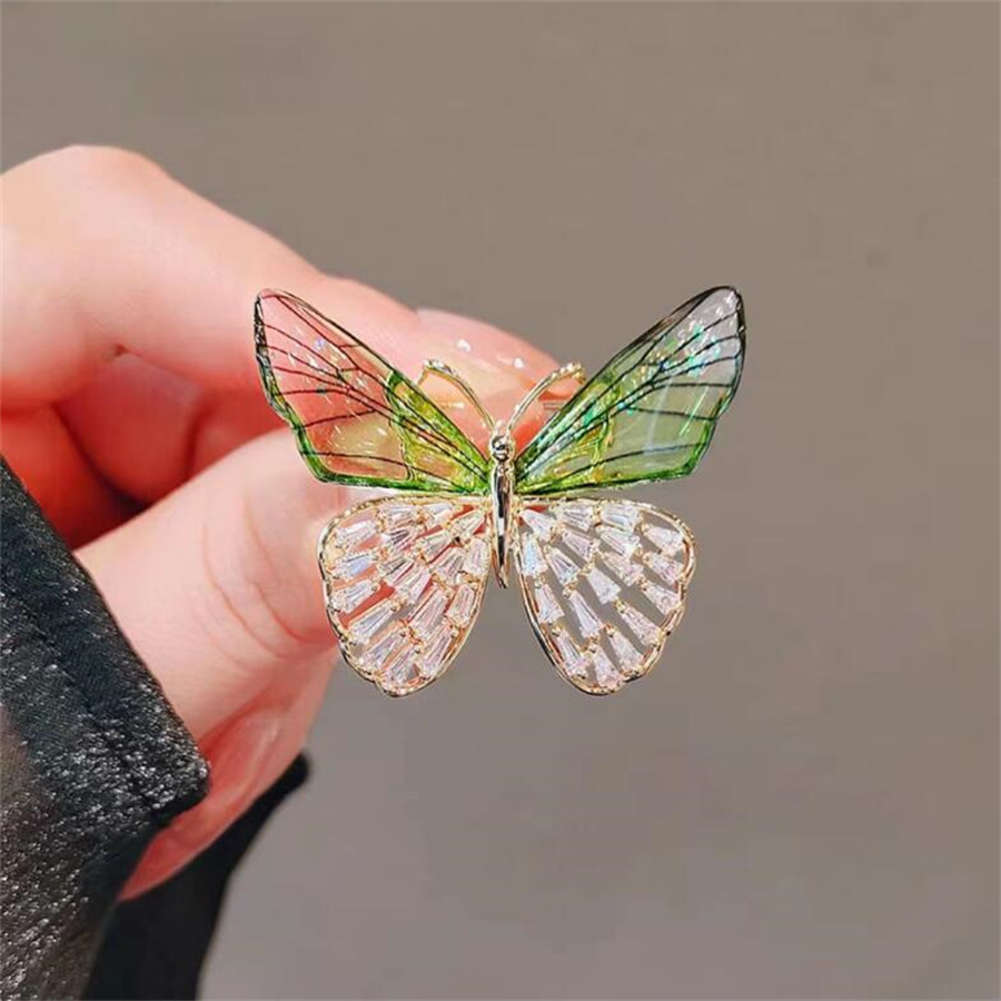 Elegant Butterfly Arylic Alloy Rhinestones Women's Brooches display picture 6