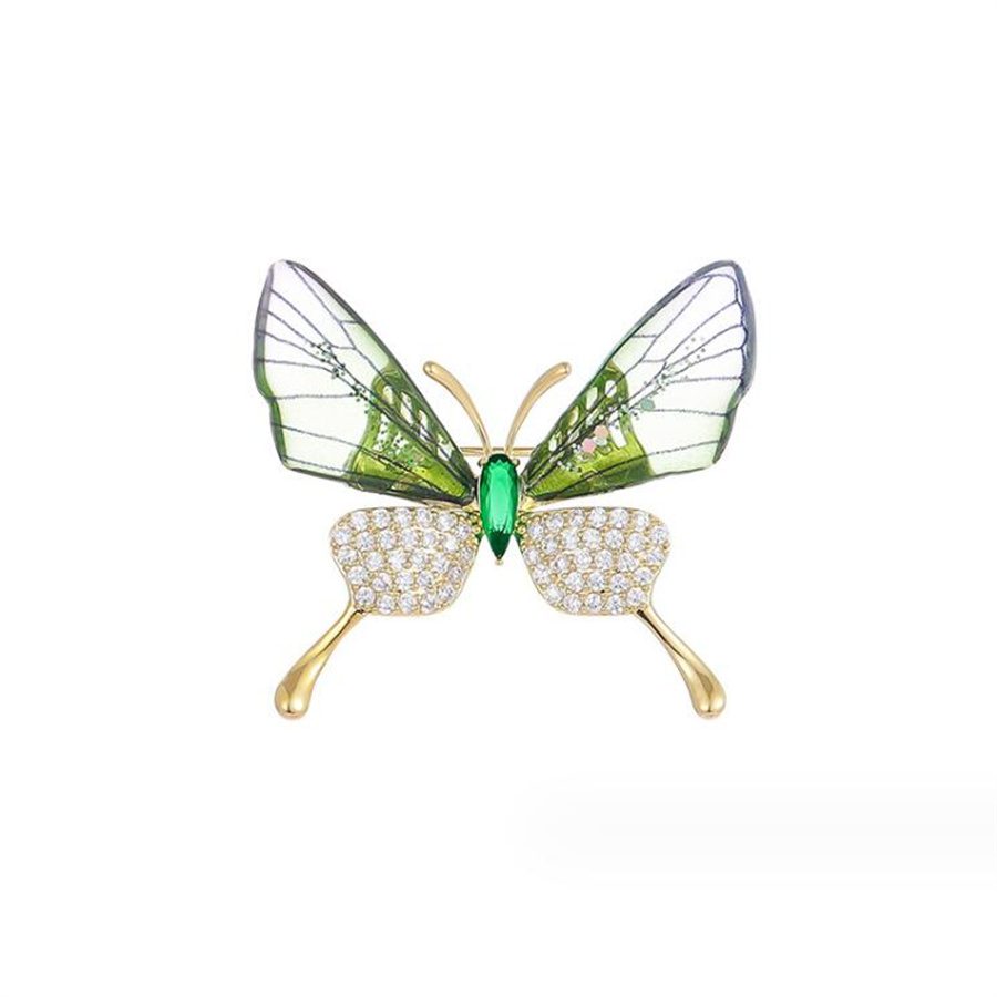Vintage Style Butterfly Alloy Plating Inlay Acrylic Rhinestones Women's Brooches display picture 5