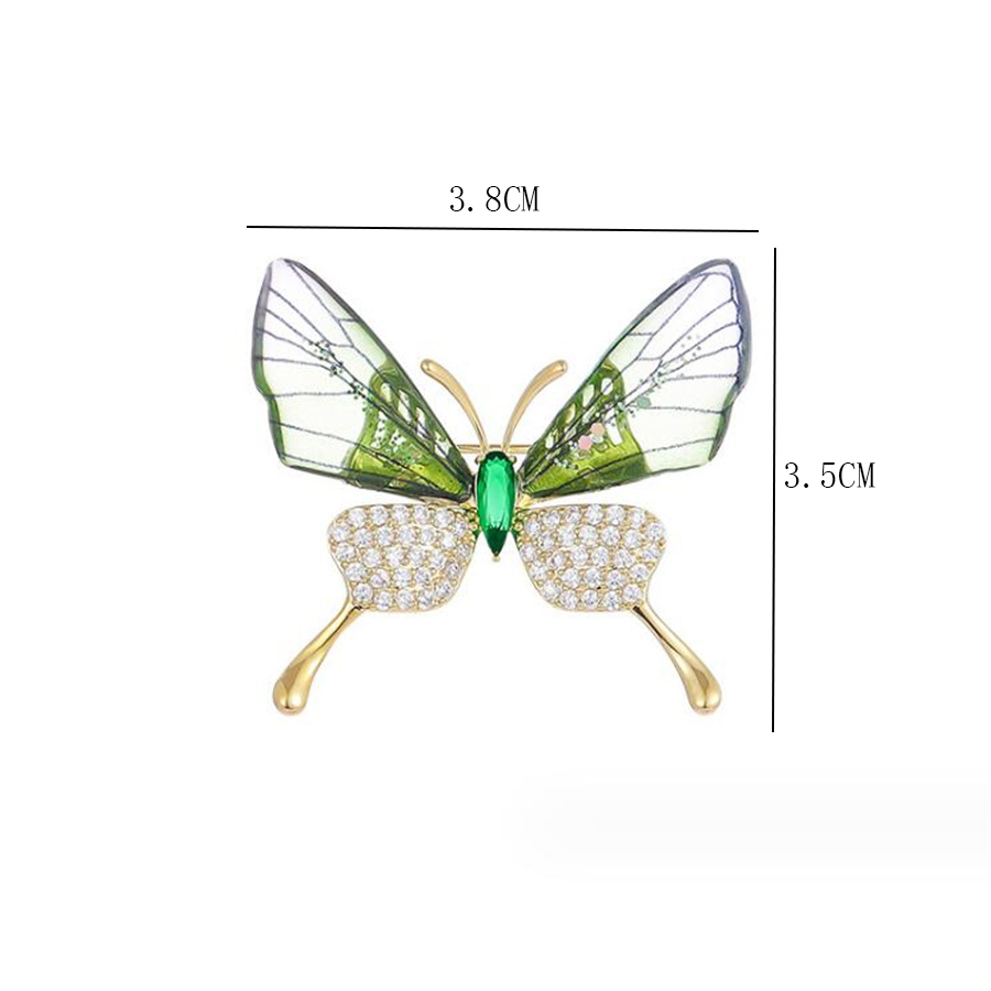 Vintage Style Butterfly Alloy Plating Inlay Acrylic Rhinestones Women's Brooches display picture 8
