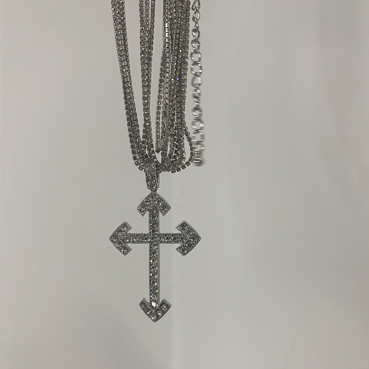 Ig Style Casual Vintage Style Cross Silver Plated Rhinestones Stainless Steel Alloy Glass Wholesale Pendant Necklace display picture 16