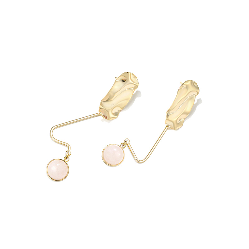 1 Pair Elegant Solid Color Plating Inlay Copper Natural Stone Silver Plated Ear Hook display picture 2