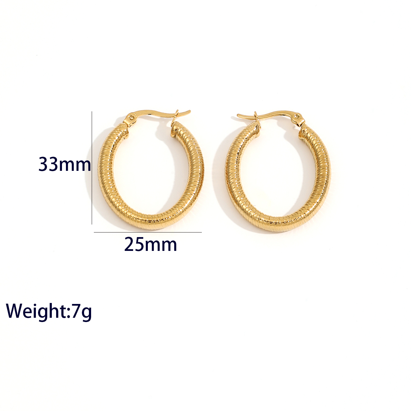 1 Pair Casual Vacation Classic Style Circle Solid Color Plating 304 Stainless Steel 18K Gold Plated Hoop Earrings display picture 8