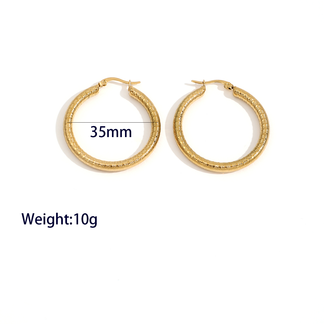 1 Pair Casual Vacation Classic Style Circle Solid Color Plating 304 Stainless Steel 18K Gold Plated Hoop Earrings display picture 10