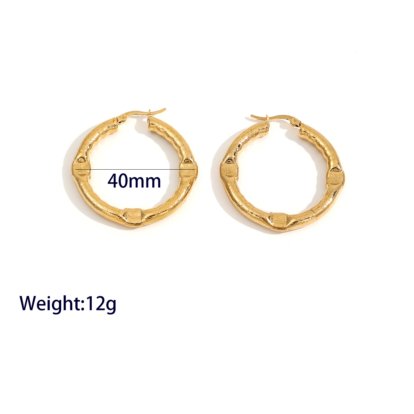 1 Pair Casual Vacation Classic Style Circle Solid Color Plating 304 Stainless Steel 18K Gold Plated Hoop Earrings display picture 11