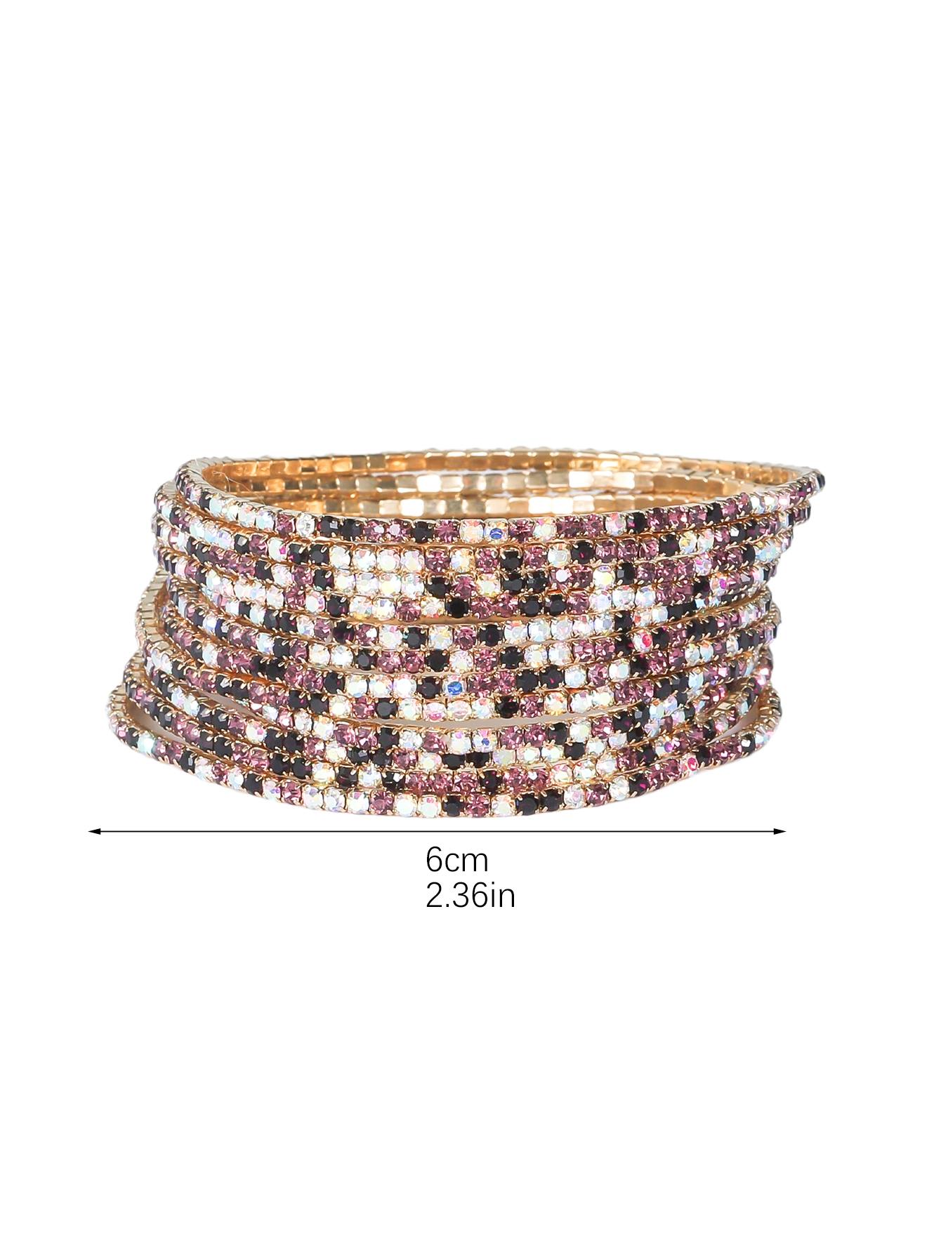 Classic Style Geometric Alloy Inlay Artificial Crystal Rhinestones Gold Plated Women's Bracelets display picture 5