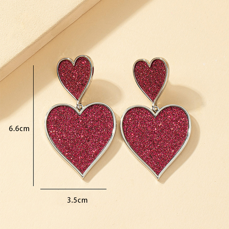 1 Pair Vintage Style Heart Shape Alloy Drop Earrings display picture 5