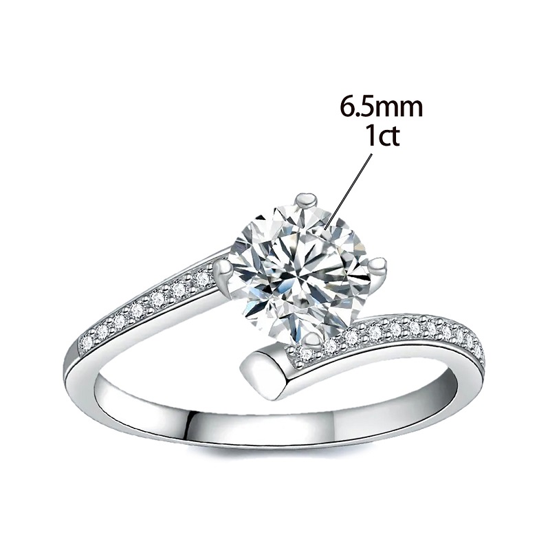 Romantisch Einfacher Stil Glänzend Geometrisch Sterling Silber Gra Überzug Inlay Moissanit Ringe display picture 1