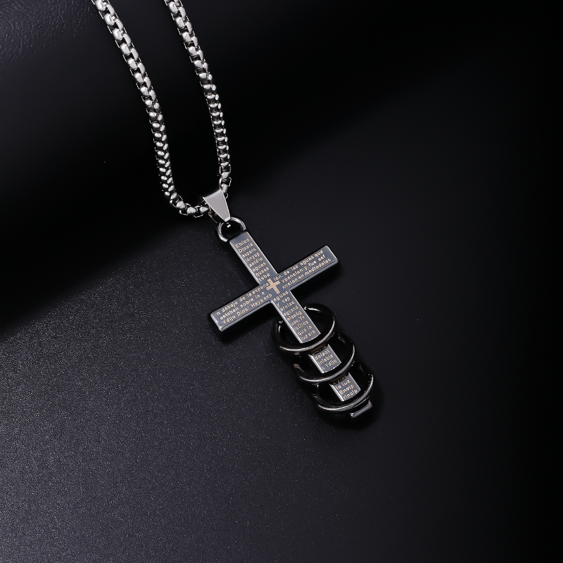 Hip-hop Vintage Style Cross Stainless Steel Alloy Plating Men's Pendant Necklace display picture 1