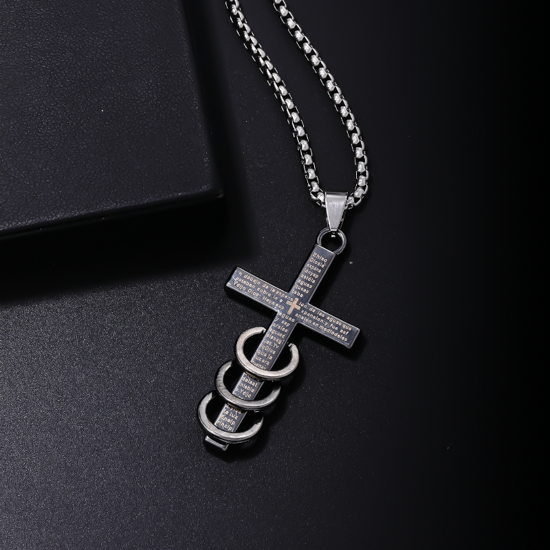 Hip-hop Vintage Style Cross Stainless Steel Alloy Plating Men's Pendant Necklace display picture 2
