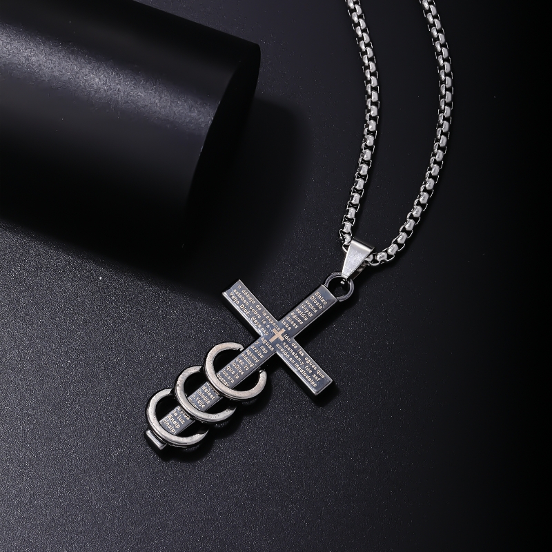 Hip-hop Vintage Style Cross Stainless Steel Alloy Plating Men's Pendant Necklace display picture 4
