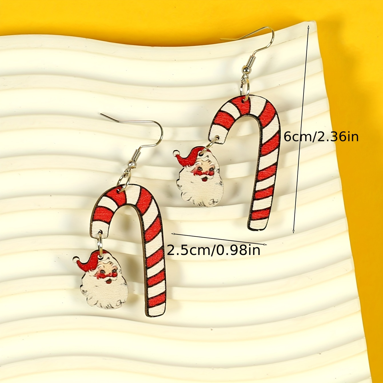 1 Paar Cartoon-stil Weihnachten Weihnachtsmann Lebkuchen Holz Tropfenohrringe display picture 2