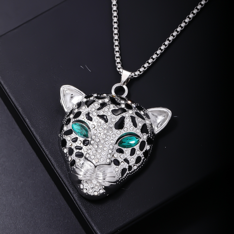 Hip-Hop Animal 304 Stainless Steel Copper Plating Inlay Zircon Rhodium Plated Men's Pendant Necklace display picture 2
