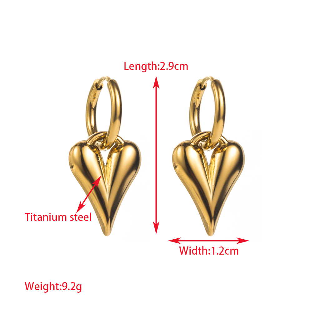 1 Pair Elegant Sweet Round Heart Shape Butterfly Inlay 316 Stainless Steel  Rhinestones 14K Gold Plated Drop Earrings display picture 7