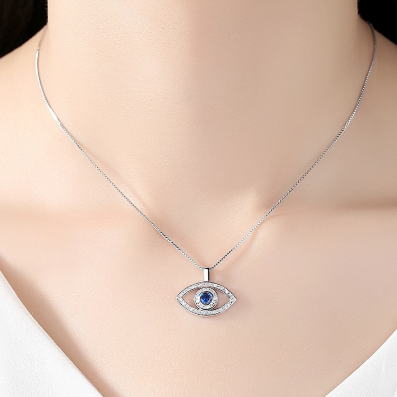 Vintage Style Eye Copper Plating Inlay Zircon 18k Gold Plated Pendant Necklace display picture 3