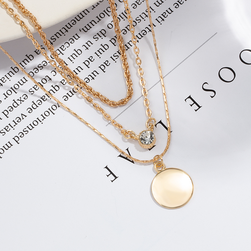 Simple Style Round Alloy Women's Three Layer Necklace display picture 3