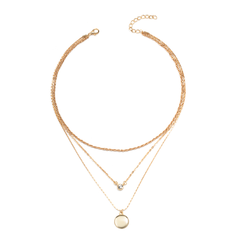 Style Simple Rond Alliage Femmes Collier À Trois Couches display picture 6