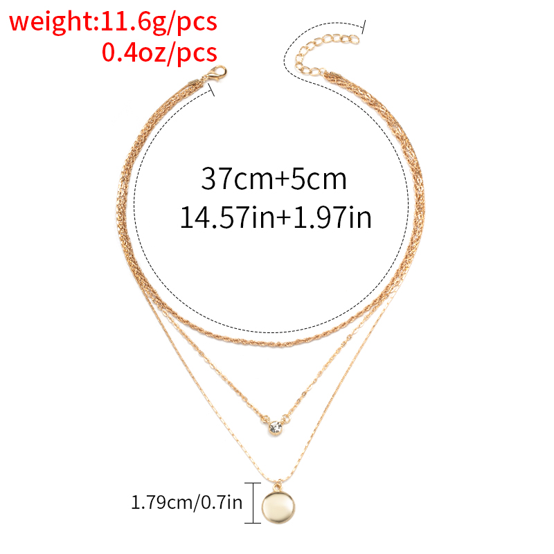 Simple Style Round Alloy Women's Three Layer Necklace display picture 7