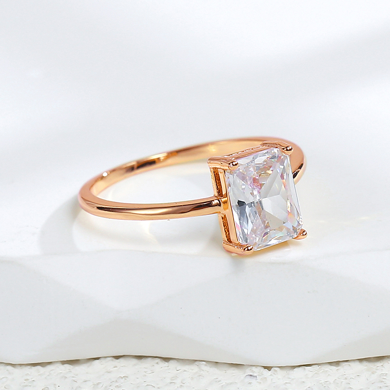 Basic Simple Style Classic Style Geometric Copper Plating Inlay Zircon 18k Gold Plated Rose Gold Plated White Gold Plated Rings display picture 7