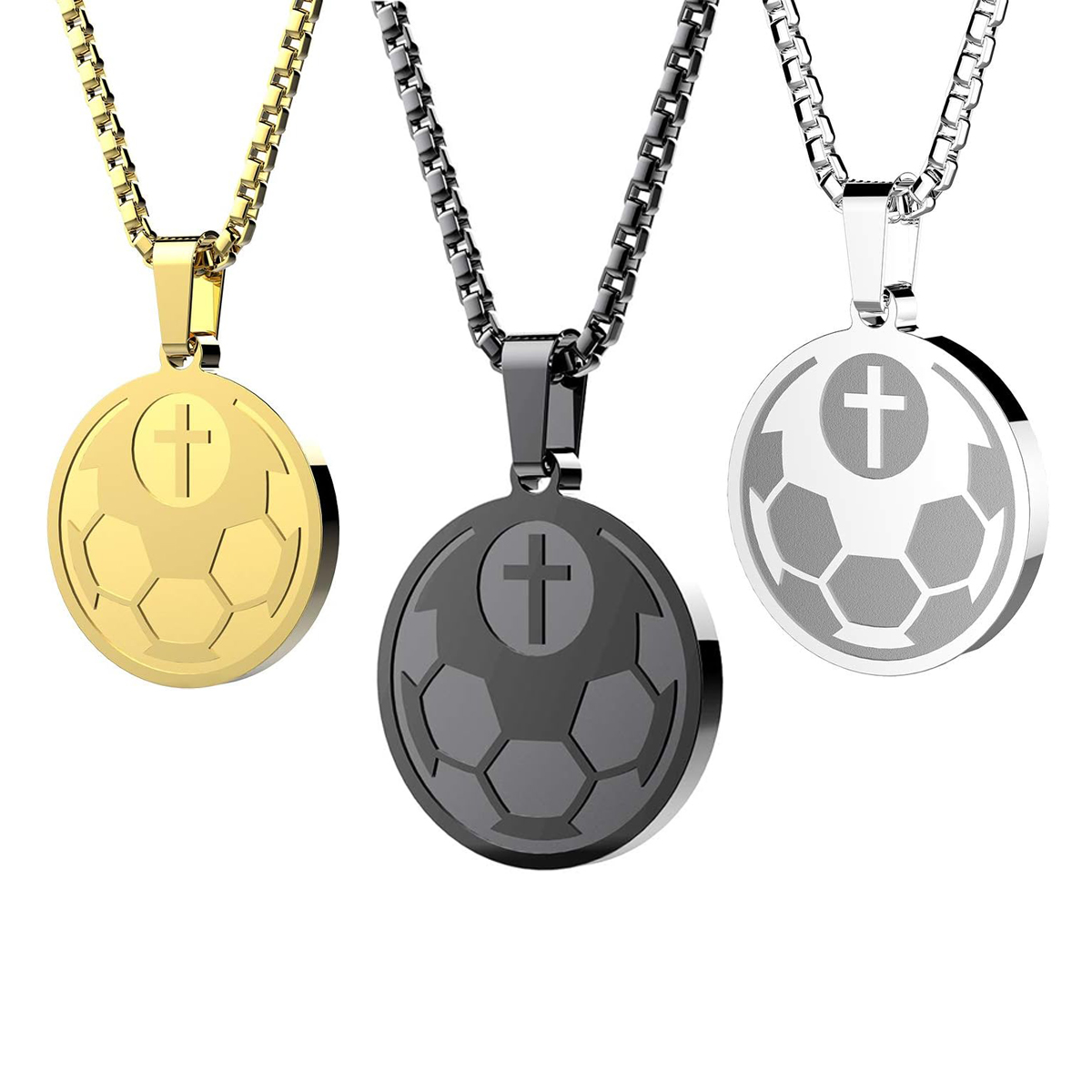 Stainless Steel Sports Polishing Plating Carving Solid Color Pendant Necklace display picture 2