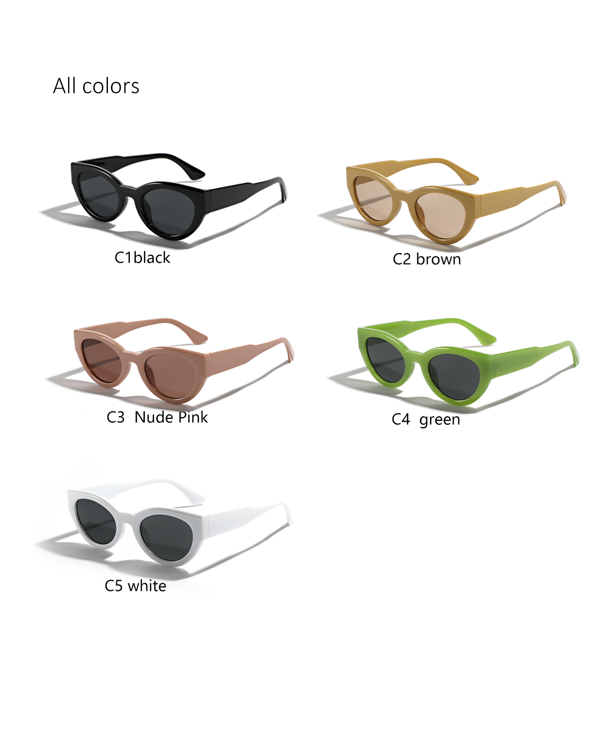 Hip-hop Streetwear Solid Color Ac Cat Eye Full Frame Glasses display picture 1
