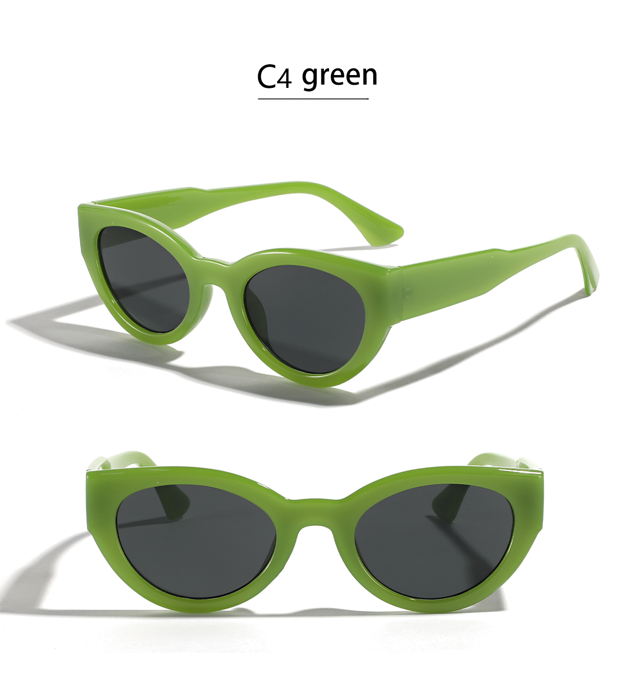 Hip-hop Streetwear Solid Color Ac Cat Eye Full Frame Glasses display picture 2