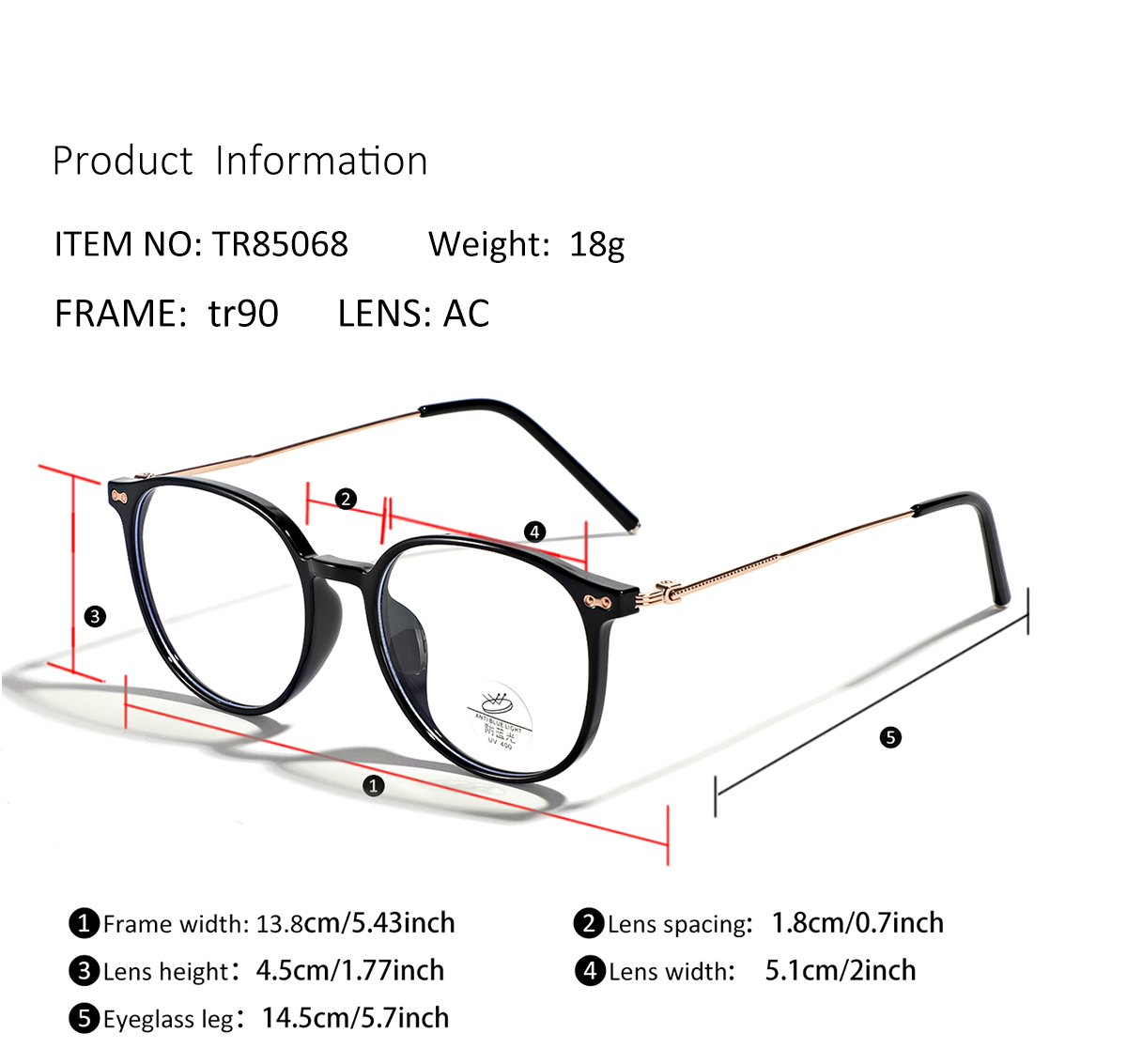 Modern Style Streetwear Round Solid Color Ac Round Frame Full Frame Glasses display picture 3