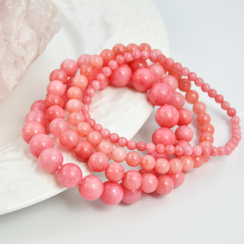 Sweet Round Natural Stone Bracelets In Bulk display picture 6