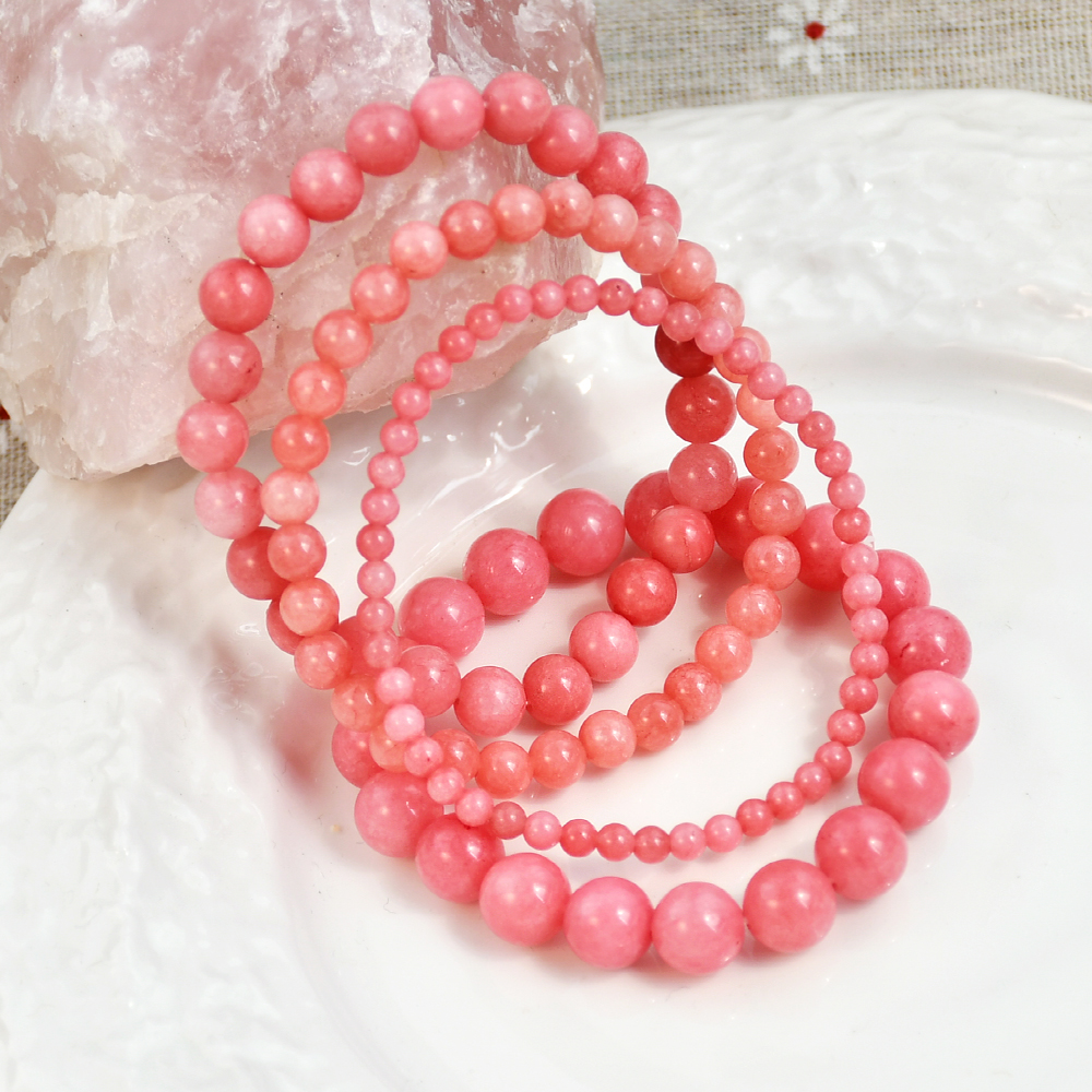 Sweet Round Natural Stone Bracelets In Bulk display picture 2