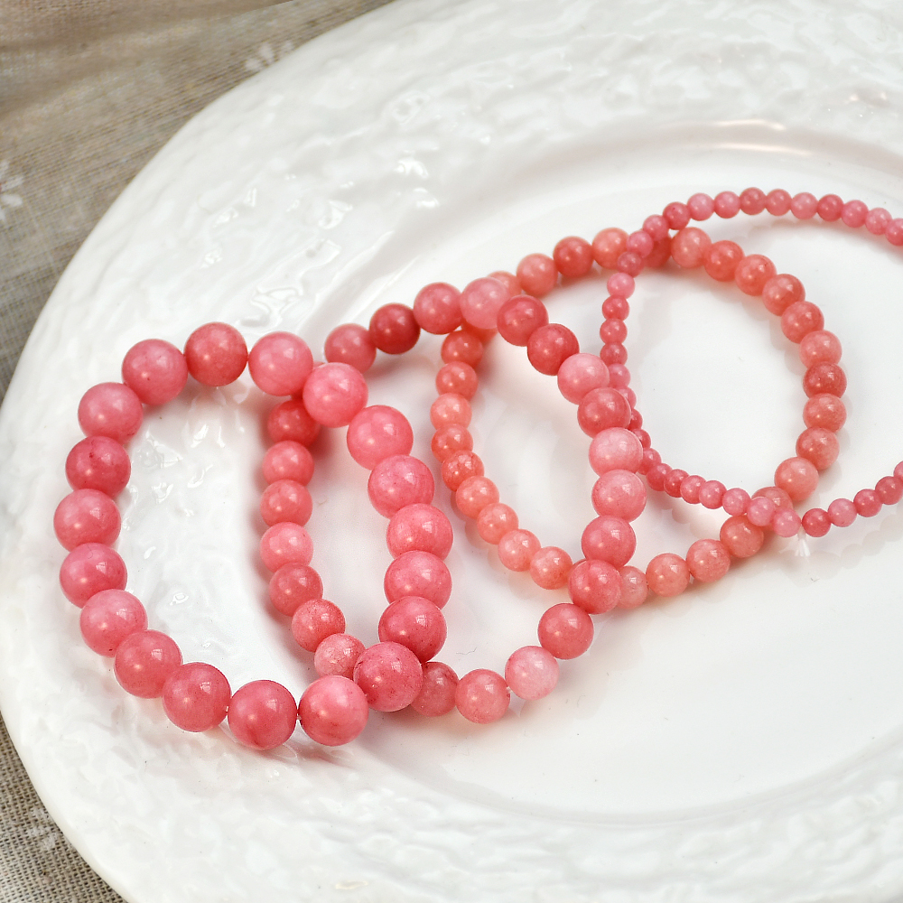 Sweet Round Natural Stone Bracelets In Bulk display picture 4