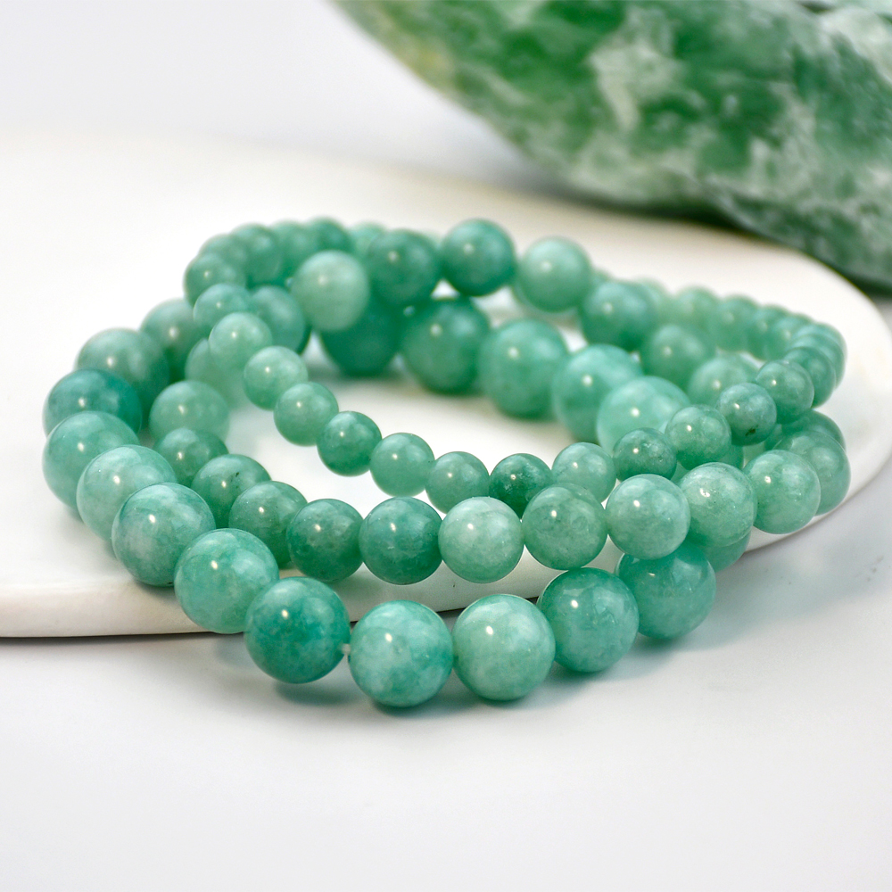 Chinoiserie Round Natural Stone Beaded Bracelets display picture 5
