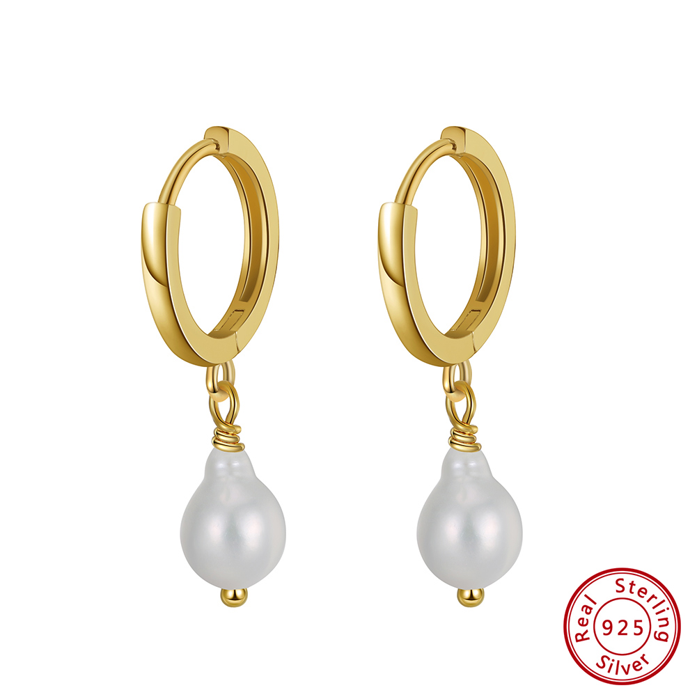 1 Pair Baroque Style Sweet Geometric Color Block Handmade Polishing Plating Freshwater Pearl 14k Gold Plated White Gold Plated Silver Plated Drop Earrings display picture 3
