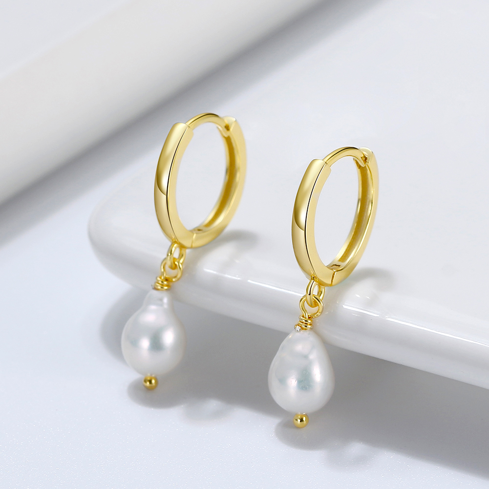 1 Pair Baroque Style Sweet Geometric Color Block Handmade Polishing Plating Freshwater Pearl 14k Gold Plated White Gold Plated Silver Plated Drop Earrings display picture 4
