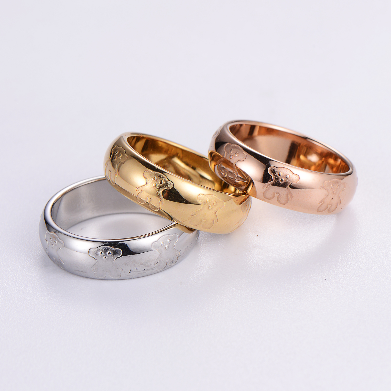 Casual Solid Color Stainless Steel Plating 18k Gold Plated Rose Gold Plated Rings display picture 4
