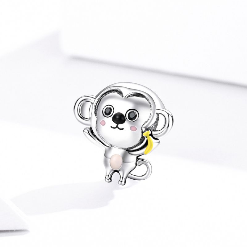 Casual Monkey Sterling Silver Inlay Zircon Jewelry Accessories display picture 3