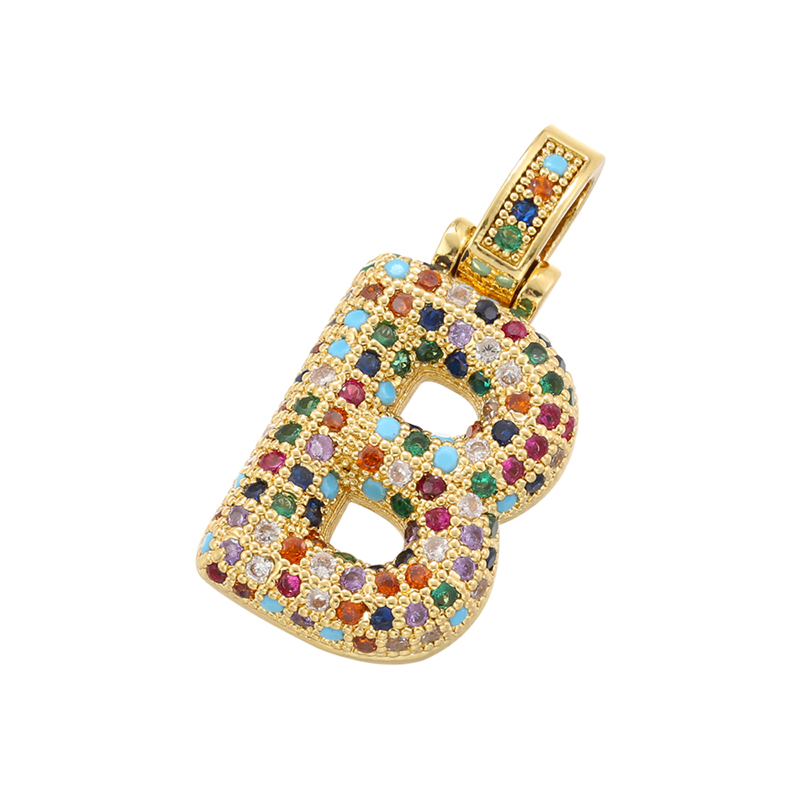 Hip-hop Letter Copper Plating Inlay Zircon 18k Gold Plated Charms display picture 5