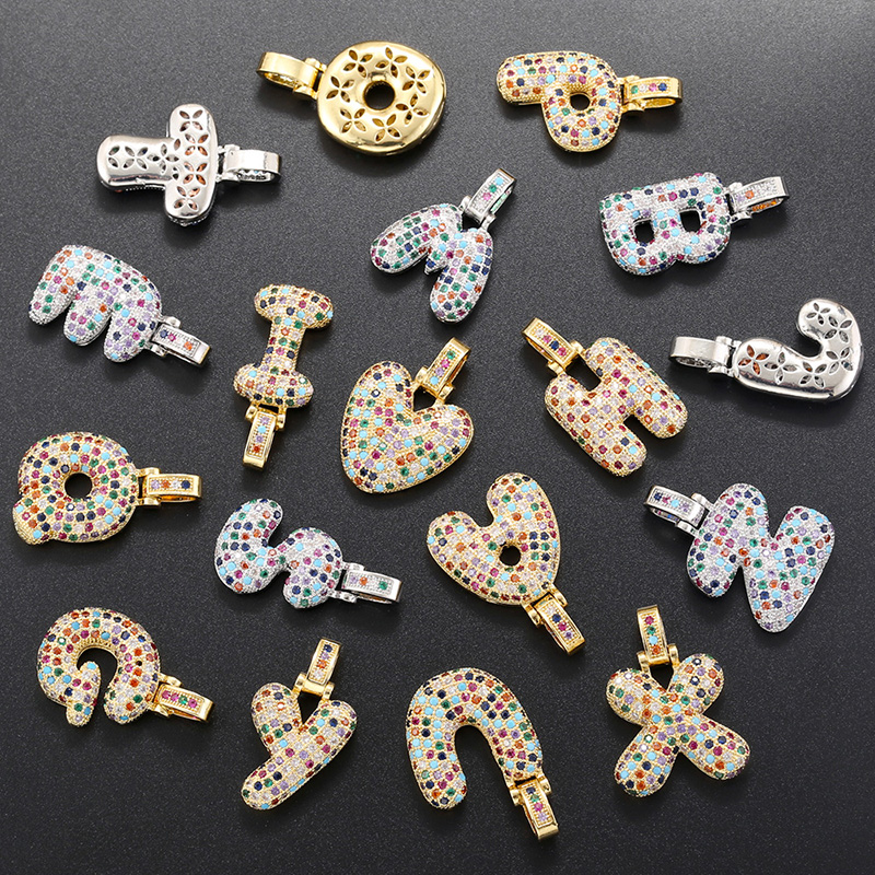 Hip-hop Letter Copper Plating Inlay Zircon 18k Gold Plated Charms display picture 1
