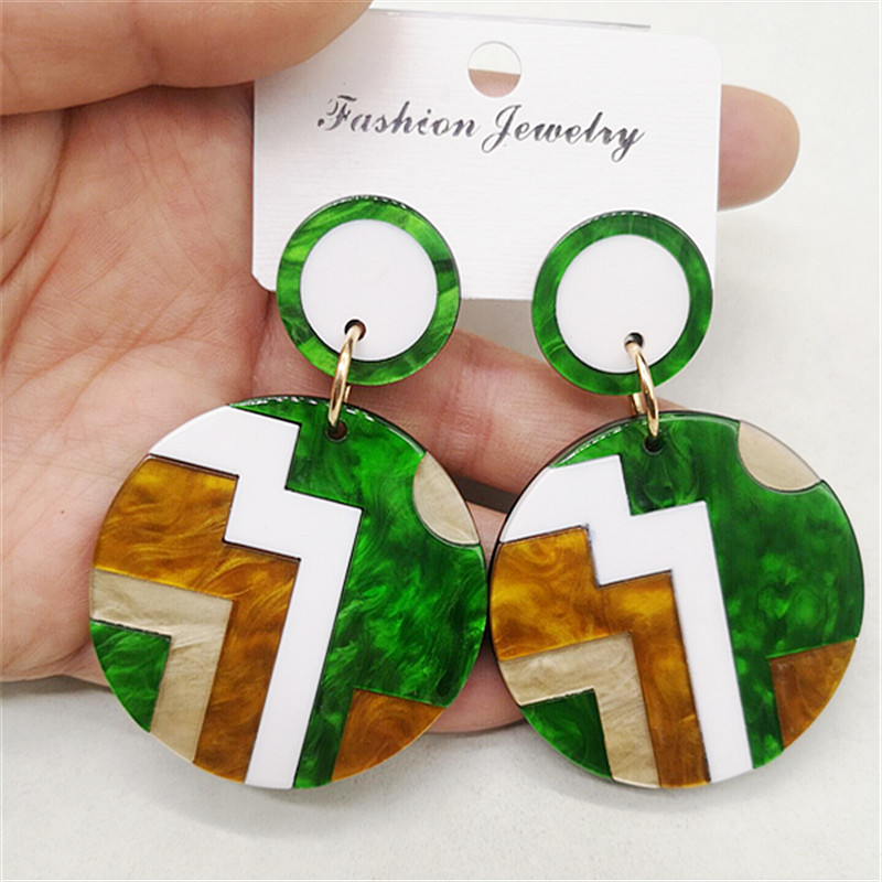 1 Pair Retro Streetwear Geometric Arylic Drop Earrings display picture 1