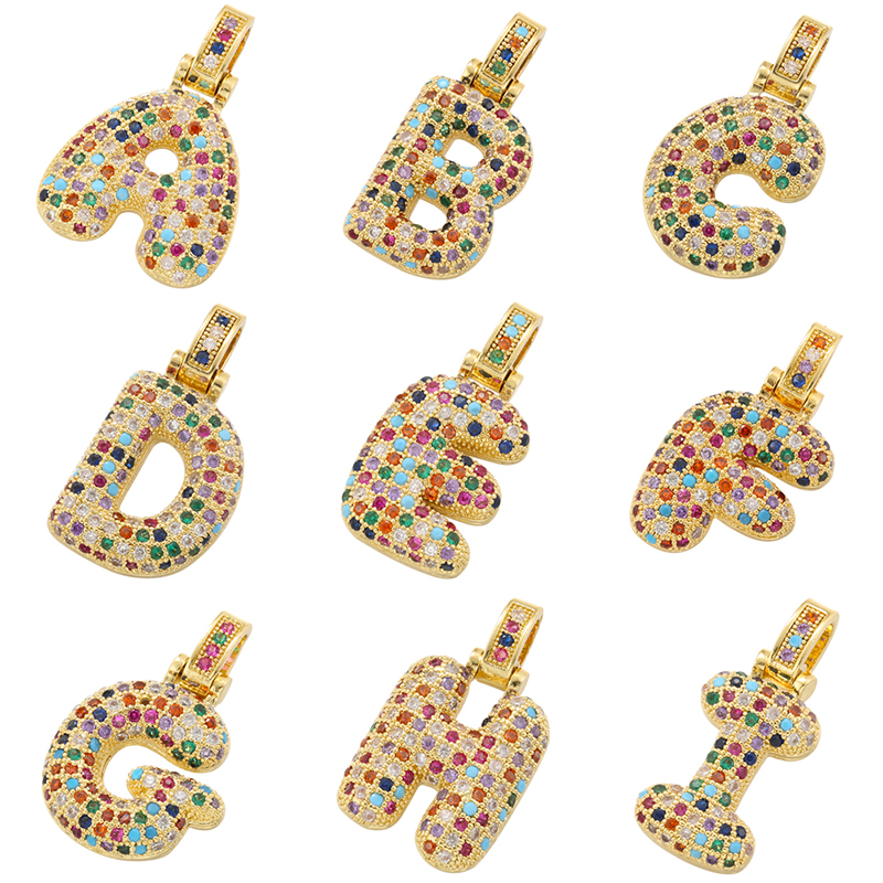 Hip-hop Letter Copper Plating Inlay Zircon 18k Gold Plated Charms display picture 56