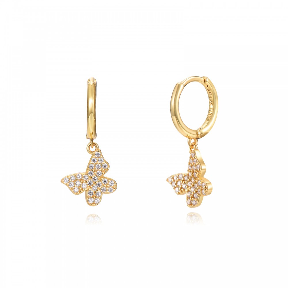 1 Pair Elegant Luxurious Shiny Butterfly Plating Inlay Alloy Zircon 18k Gold Plated Dangling Earrings display picture 10