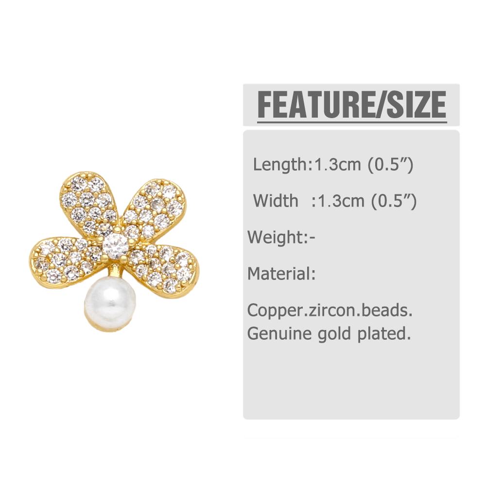 1 Par Elegante Estilo Simple Flor Nudo De Lazo Enchapado Embutido Cobre Perlas Artificiales Circón Chapado En Oro De 18 Quilates. Pendientes display picture 1