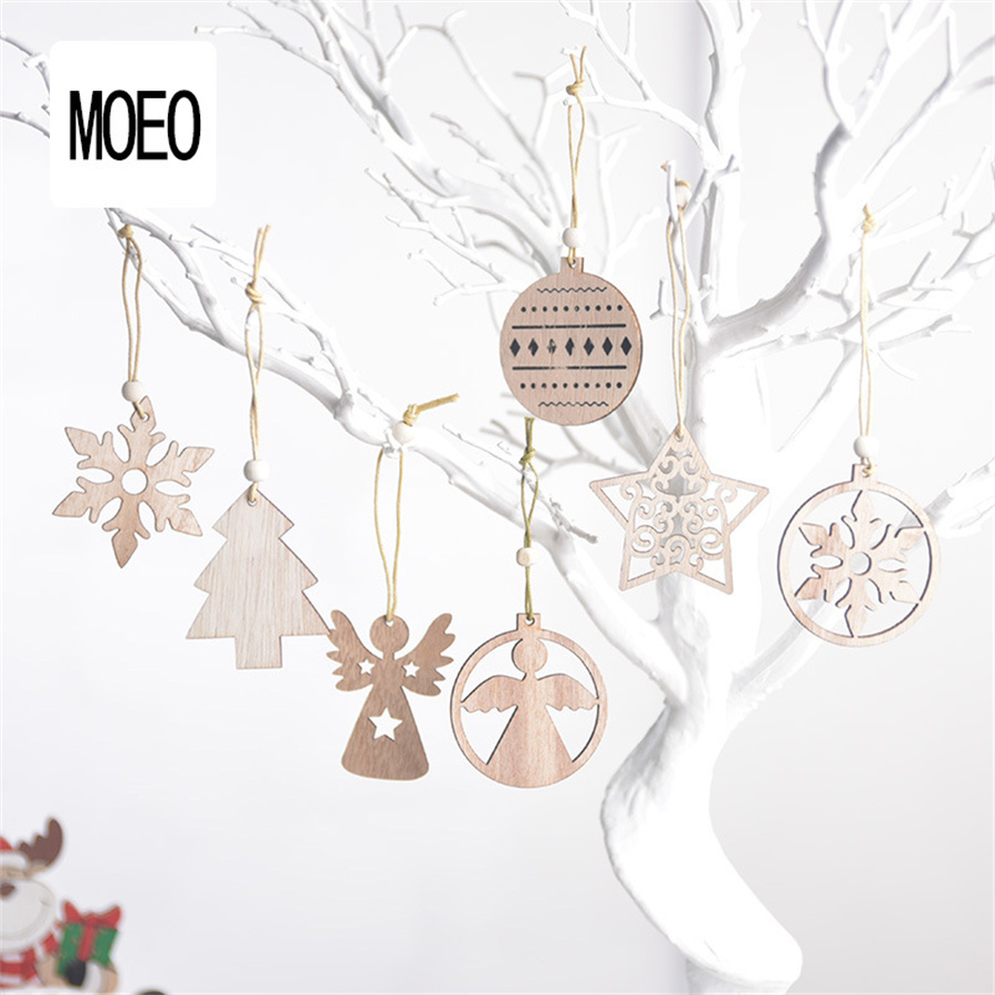 Christmas Pastoral Christmas Tree Angel Star Solid Wood Party Street Hanging Ornaments Ornaments display picture 1