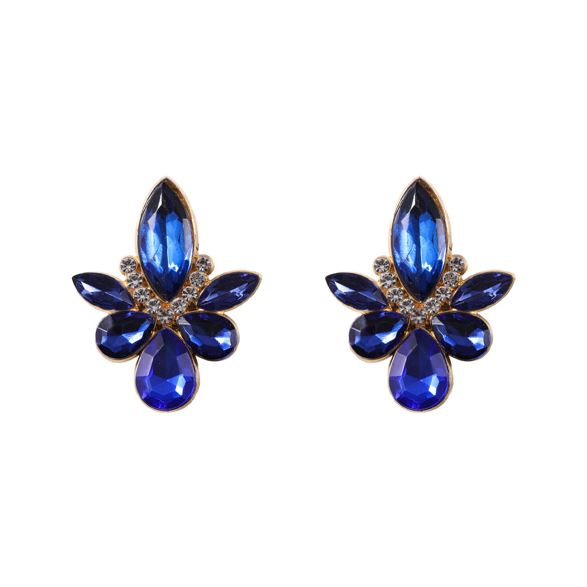 1 Pair Simple Style Commute Water Droplets Plating Inlay Alloy Rhinestones Silver Plated Ear Studs display picture 14