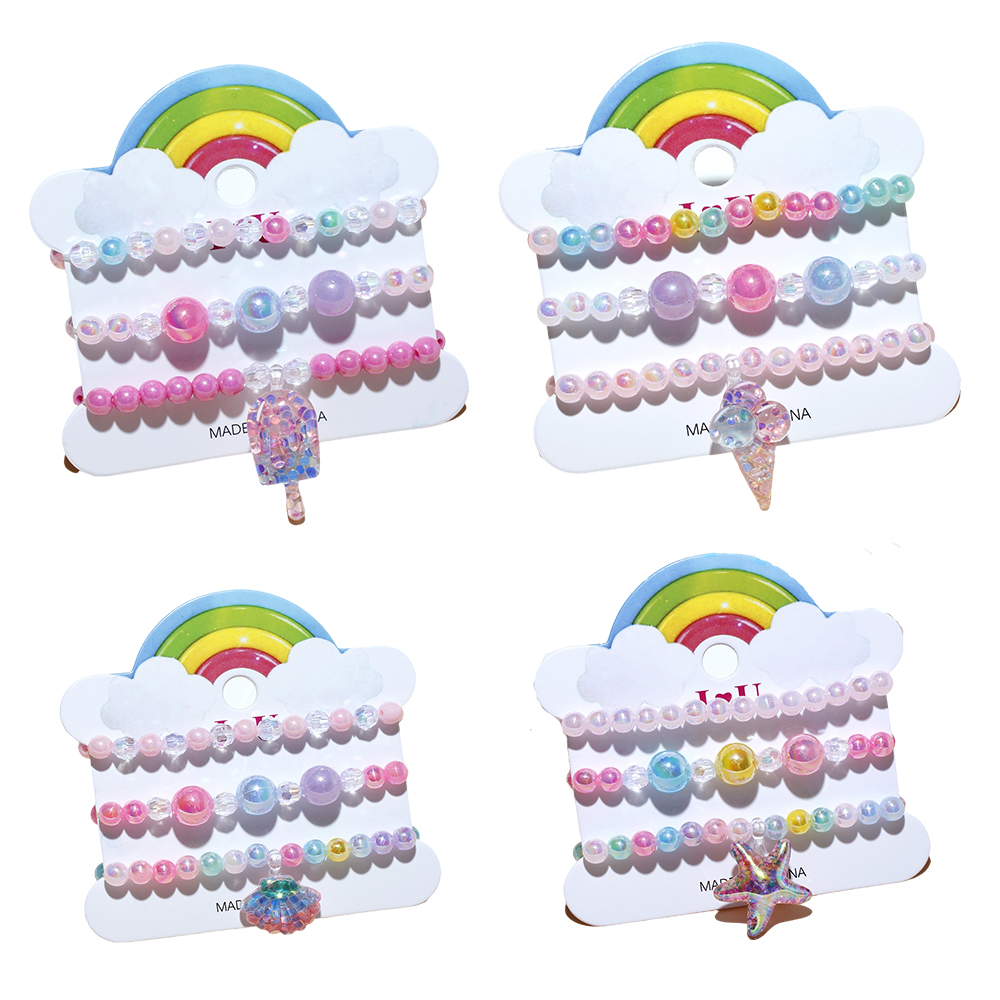 Princess Cute Sweet Pentagram Ice Cream Shell Beaded Arylic Resin Beaded Girl's Bracelets display picture 1
