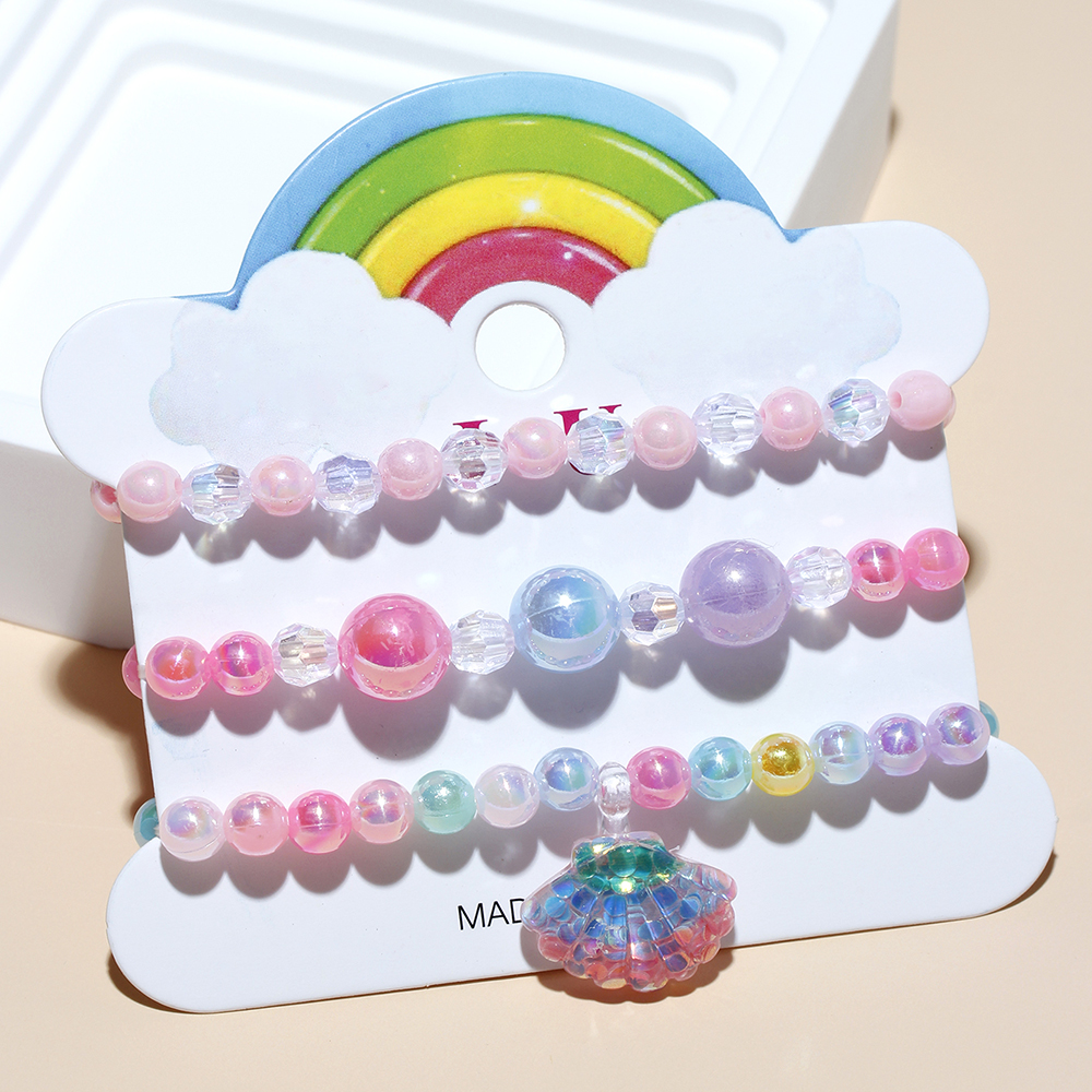 Princess Cute Sweet Pentagram Ice Cream Shell Beaded Arylic Resin Beaded Girl's Bracelets display picture 3