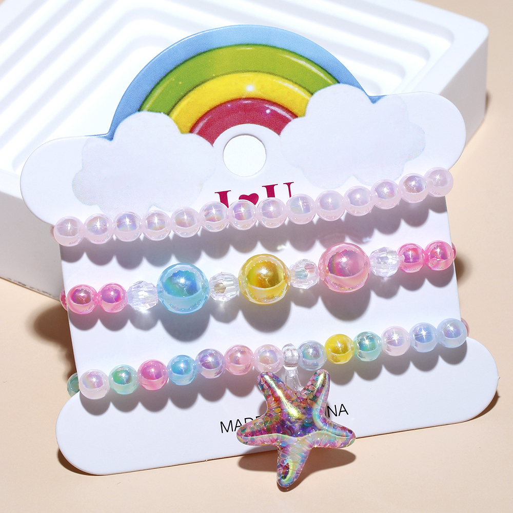 Princess Cute Sweet Pentagram Ice Cream Shell Beaded Arylic Resin Beaded Girl's Bracelets display picture 4