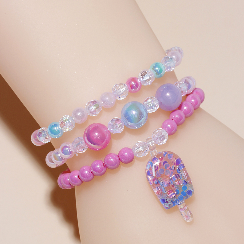 Princess Cute Sweet Pentagram Ice Cream Shell Beaded Arylic Resin Beaded Girl's Bracelets display picture 8