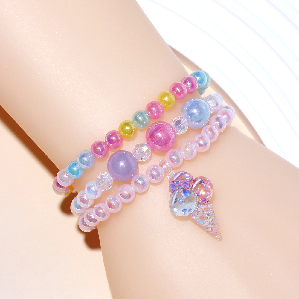 Princess Cute Sweet Pentagram Ice Cream Shell Beaded Arylic Resin Beaded Girl's Bracelets display picture 19